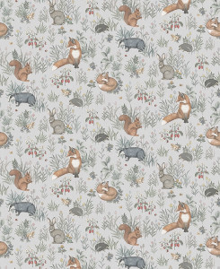 Boras Tapeter Wallpanel - Magic Forest - Multicolor on Grey