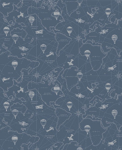 Boras Tapeter Wallpaper - Wild Jungle - Blue & Grey