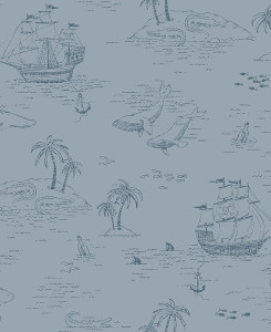 Boras Tapeter Wallpaper - Treasure Island - Blue