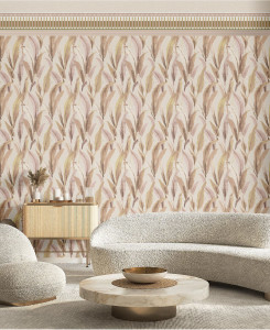 Cristiana Masi Wallpaper - Beige, Pink and Yellow - Arché 39009