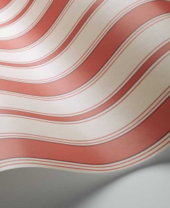 Cole & Son Wallpaper - Cambridge Stripe - Red & White