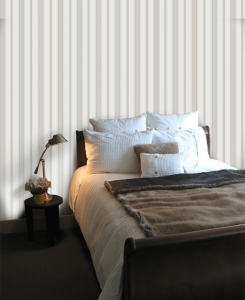 Cole & Son Wallpaper - Cambridge Stripe - Stone & White