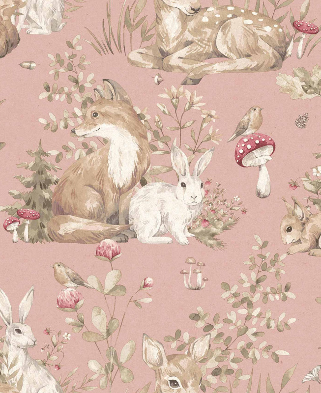 Cristiana Masi Wallpaper - Pink, Beige, Brown and Red - MiniMe 17104