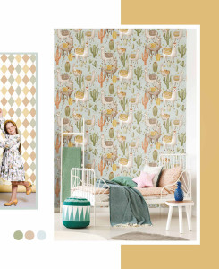 Cristiana Masi Wallpaper - Pink, Gray and Beige - MiniMe 17111