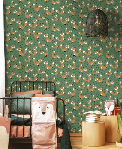 Cristiana Masi Wallpaper - Beige and Green - MiniMe 17121