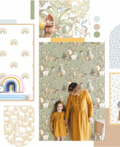 Carta da Parati Cristiana Masi - Marrone, Blu e Beige - MiniMe 17166