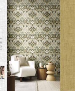 Carta da Parati Cristiana Masi - Beige, Verde, Blu - Thai 26455