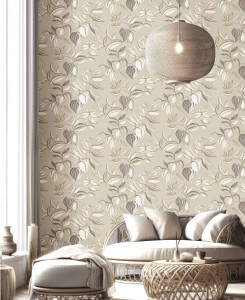 Cristiana Masi Wallpaper - Beige, Taupe, Black - Thai 26459