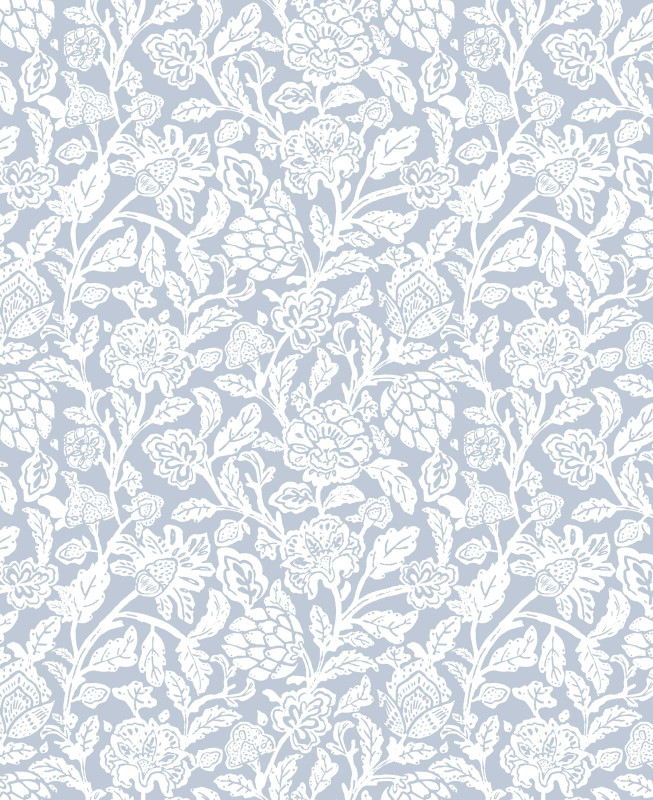 Cristiana Masi Wallpaper - Blue and Beige - Fiori Country 12346