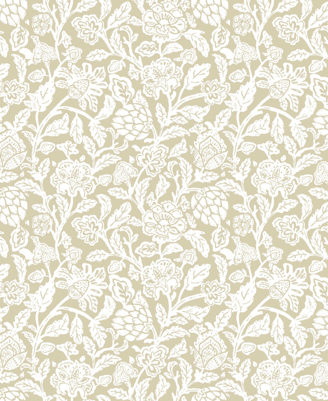 Cristiana Masi Wallpaper - Taupe and Beige - Fiori Country 12347