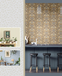 Cristiana Masi Wallpaper - Gray and Beige - Fiori Country 12356