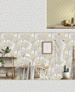 Cristiana Masi Wallpaper - Beige and Red - Fiori Country 12378