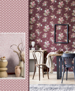 Cristiana Masi Wallpaper - Beige and Pink - Fiori Country 12384