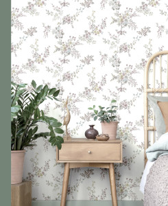 Cristiana Masi Wallpaper - Beige and Gray - Fiori Country 12391