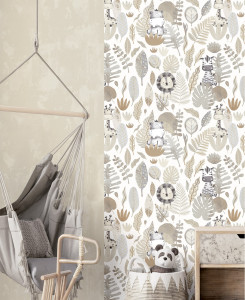 Cristiana Masi Wallpaper - Beige, Taupe and Pink - Happy 14818