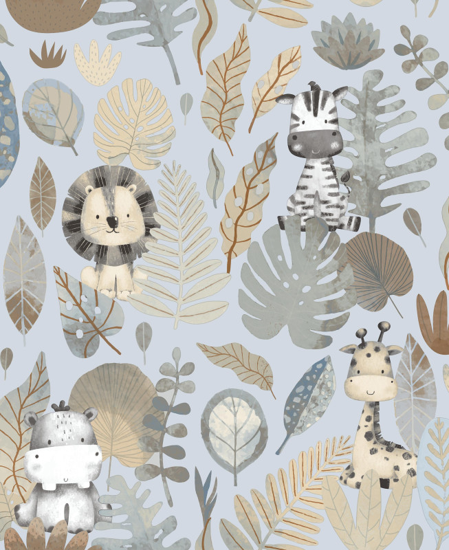 Carta da Parati Cristiana Masi - Azzurro, Talpa e Grigio - Happy 14836