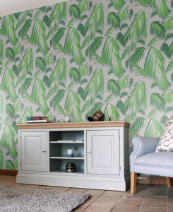 Matthew Williamson Wallpaper - Tropicana - Silver & Green