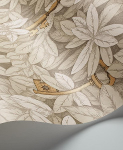 Fornasetti Senza Tempo Wallpaper - Chiavi Segrete - Parchment & Metallic Gold