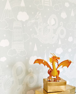 Majvillan Wallpaper - Dragon Sky - Grey