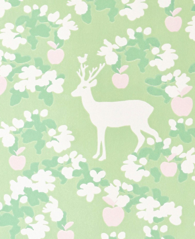 Majvillan Wallpaper - Apple Garden - Green