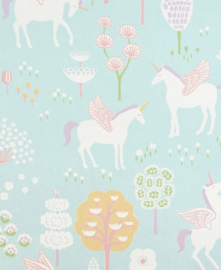 Majvillan Wallpaper - True Unicorns - Turquoise