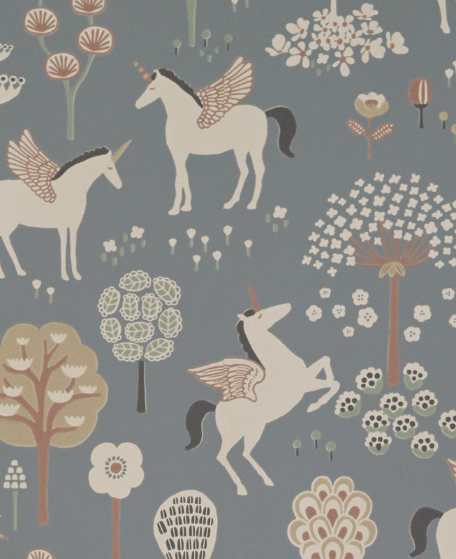 Majvillan Wallpaper - True Unicorns - Evening Blue