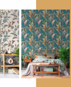 Carta da Parati Cristiana Masi - Talpa, Verde, Beige, Multicolore -  Botany House 15506