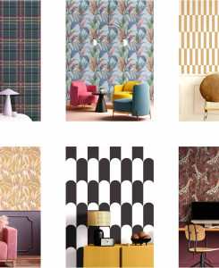 Cristiana Masi Wallpaper - Beige, Green, Pink, Multicolor -  Botany House 15514