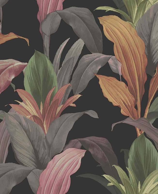 Cristiana Masi Wallpaper - Black, Green, Pink, Multicolor -  Botany House 15518