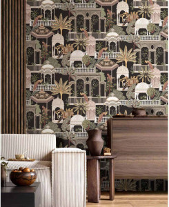 Carta da Parati Cristiana Masi - Verde, Beige -  Botany House 15525