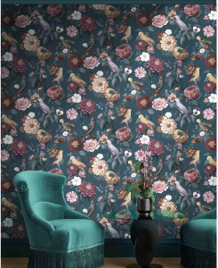 Cristiana Masi Wallpaper - Red, Beige, Black -  Botany House 15528