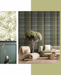 Cristiana Masi Wallpaper - Blue, Taupe, Beige, Black -  Botany House 15535