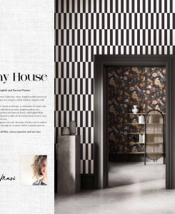 Cristiana Masi Wallpaper - Green, Gray, Taupe, Red -  Botany House 15577