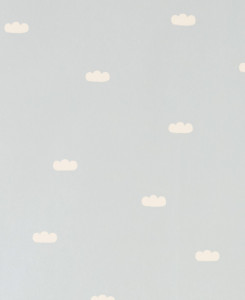 Majvillan Wallpaper - Dreamy Clouds - Dusty Blue