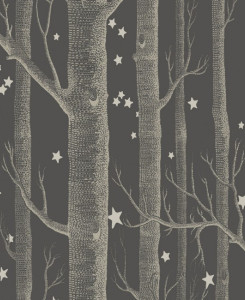 Cole & Son Wallpaper - Woods & Stars - Black & Silver