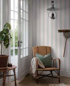 Boras Tapeter Wallpaper - Falsterbo Stripe - White & Blue