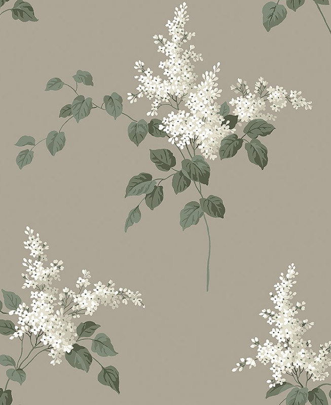 Boras Tapeter Wallpaper - Lilacs - Brown, White & Green
