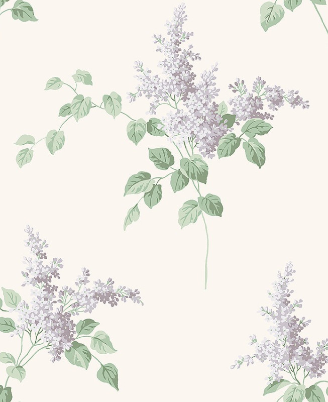Boras Tapeter Wallpaper - Lilacs - Beige, Violet & Green