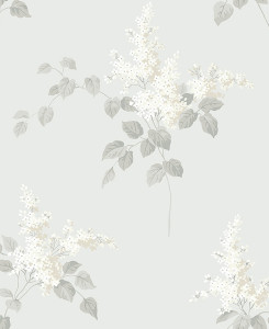Boras Tapeter Wallpaper - Lilacs - Grey & White
