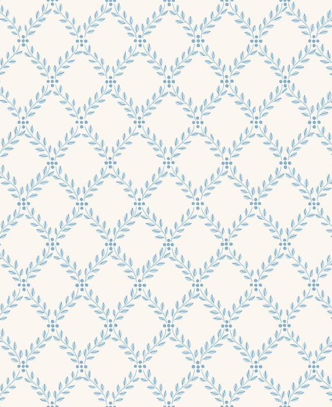 Boras Tapeter Wallpaper - Trellis Leaves - Light Blue