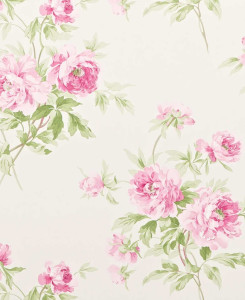 Sanderson Wallpaper - Adele - Raspberry/Ivory