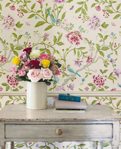 Sanderson Wallpaper - Porcelain Garden - White