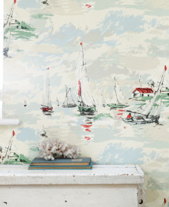 Sanderson Wallpaper - Sail Away - Sea Green
