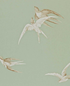 Sanderson Wallpaper - Swallows - Green