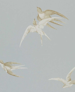 Sanderson Wallpaper - Swallows - Grey
