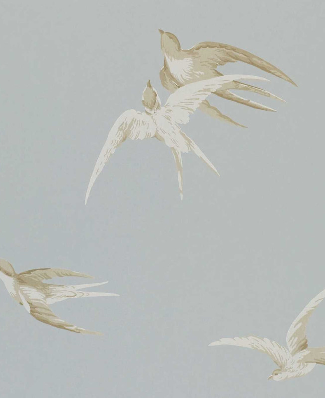 Sanderson Wallpaper - Swallows - Grey