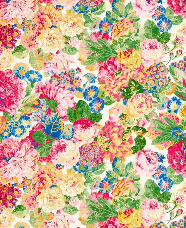 Carta da Parati su Misura Sanderson - Very Rose and Peony - Multicolour