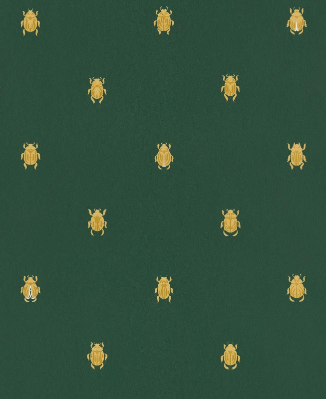Sandberg Wallpaper - Audrey - Dark Green & Gold