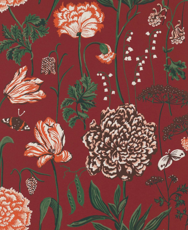 Sandberg Wallpaper - Aurelie - Red