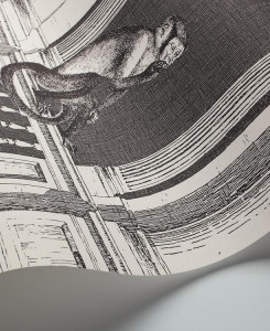 Fornasetti Senza Tempo Wallpaper - Procuratie e Scimmie - Black & White